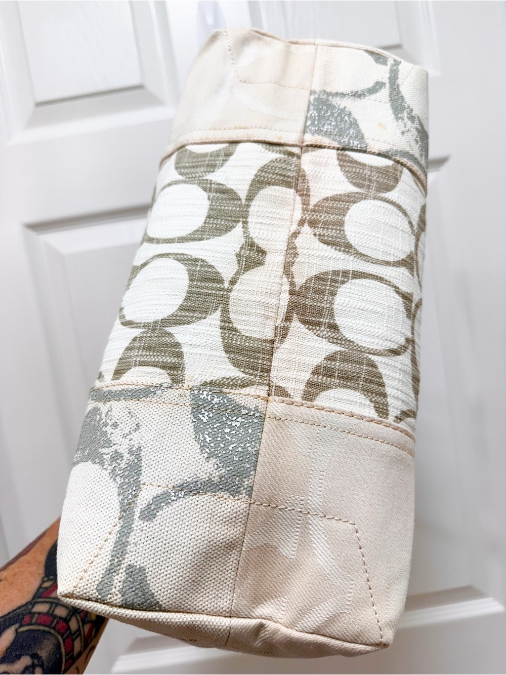 Coach Poppy Patchwork Glam Tote Signature Canvas - Picture 17 of 17